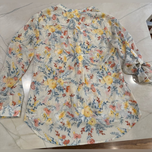 Kut from the Kloth Jasmine sheer floral blouse Sz S - Picture 5 of 12